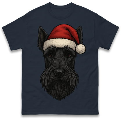 Scottish Terrier Face Christmas T Shirt