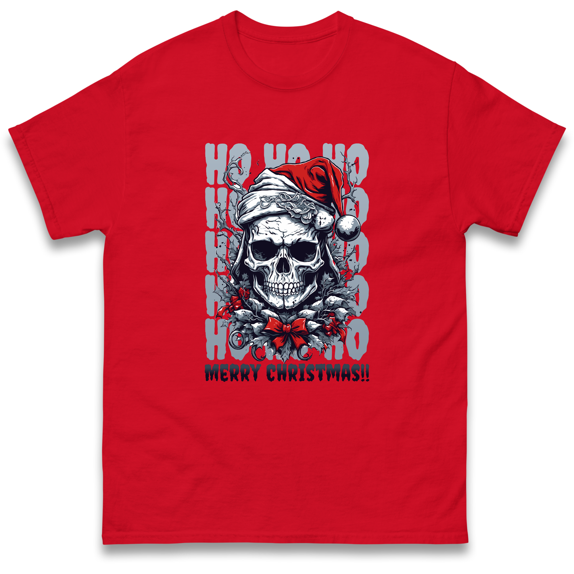 HO HO HO Santa Skelington Christmas T Shirt