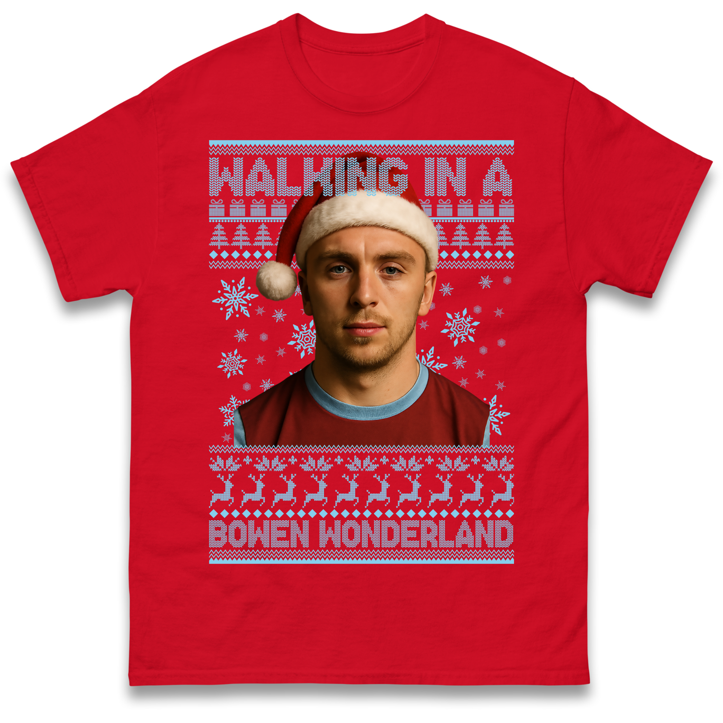 Jared Bowen walking in a Bowen Wonderland Christmas T Shirt