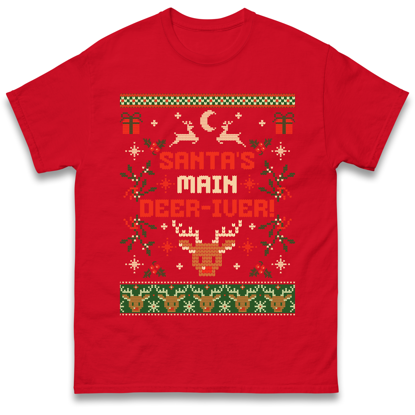 Santas Main Deer iver Christmas T Shirt