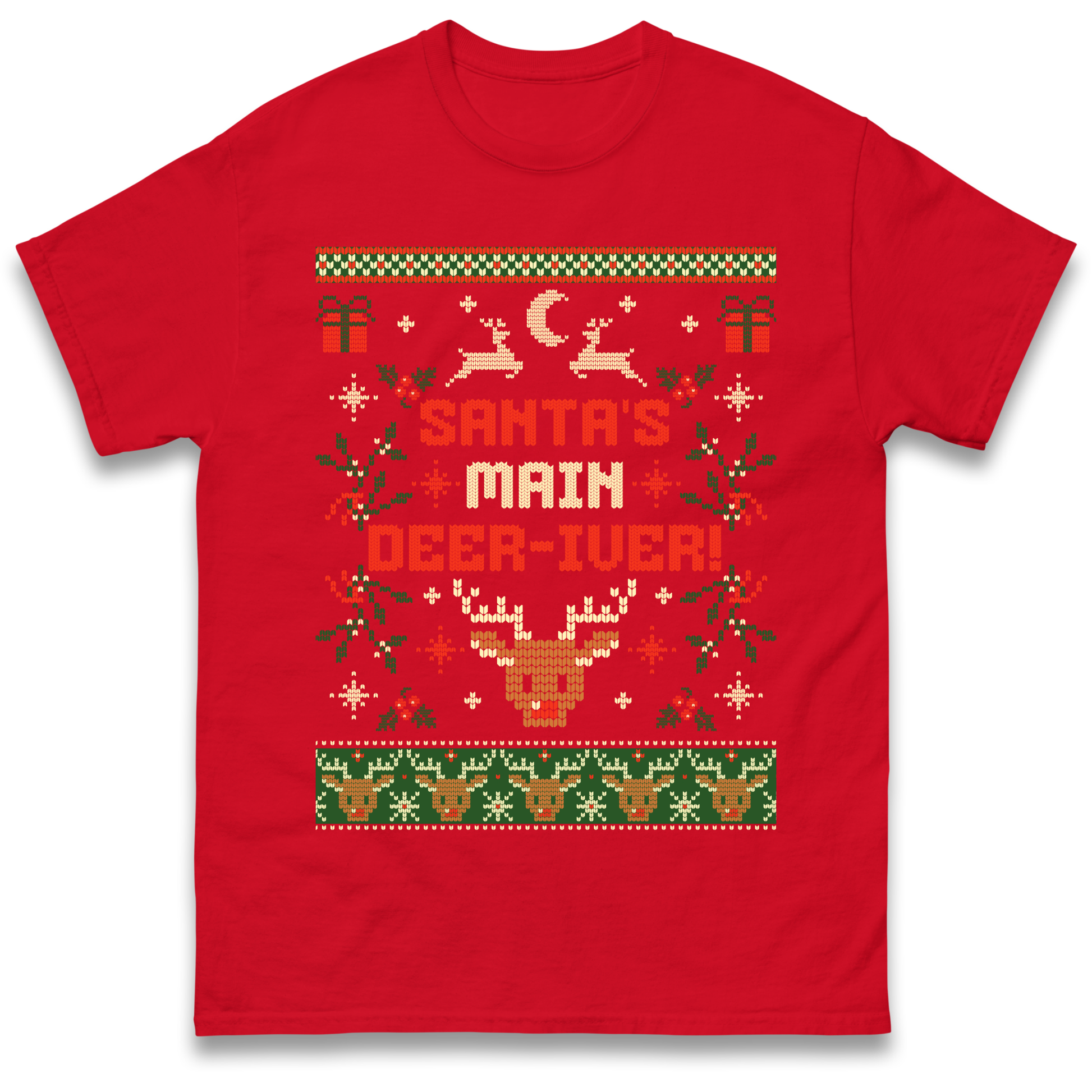 Santas Main Deer iver Christmas T Shirt