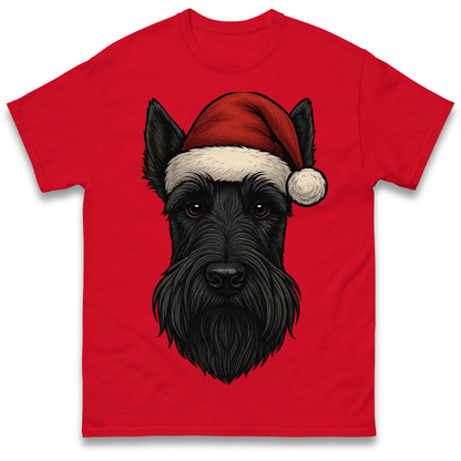 Scottish Terrier Face Christmas T Shirt