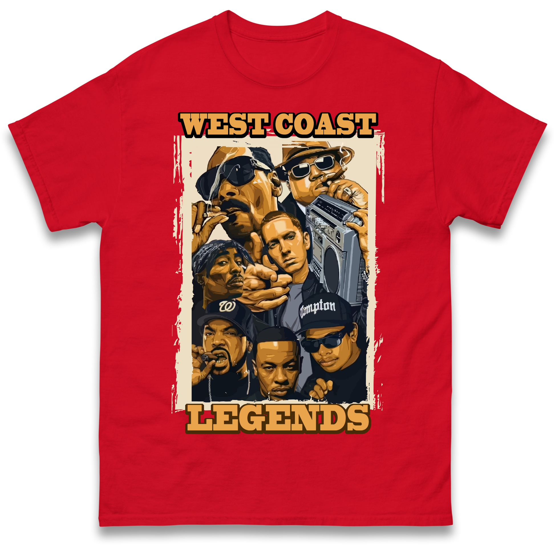 West Coast Legends Rappers T Shirt