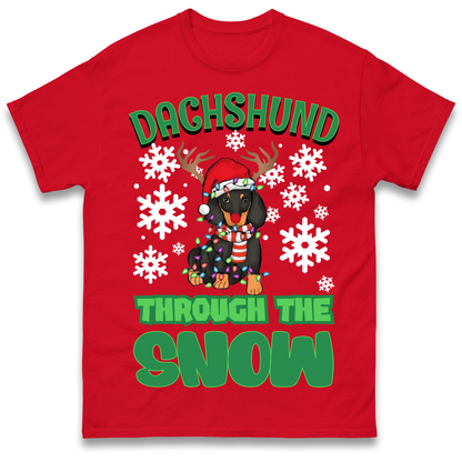 Dachshund Through The Snow Christmas T Shirt