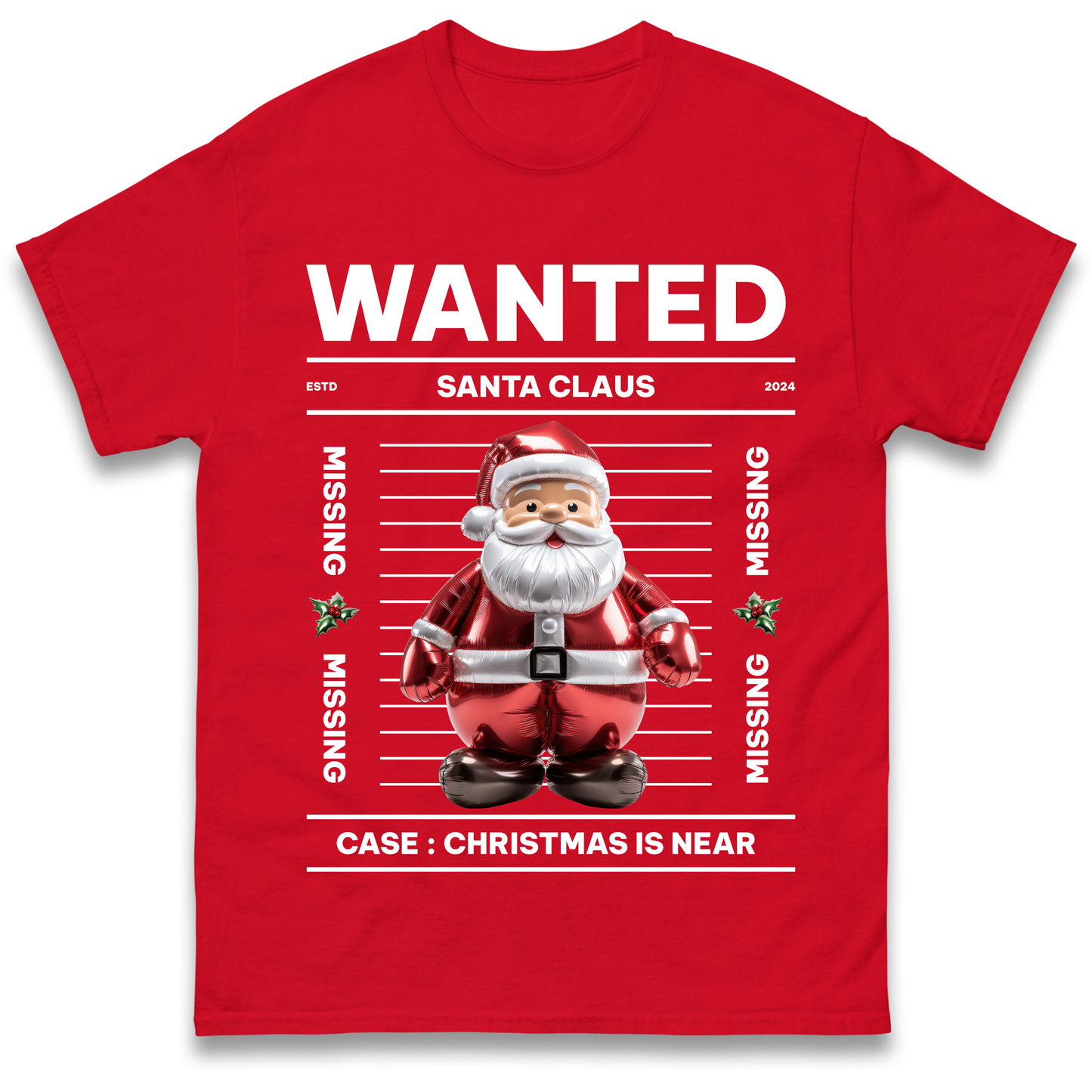 Wanted Santa Claus Christmas T Shirt