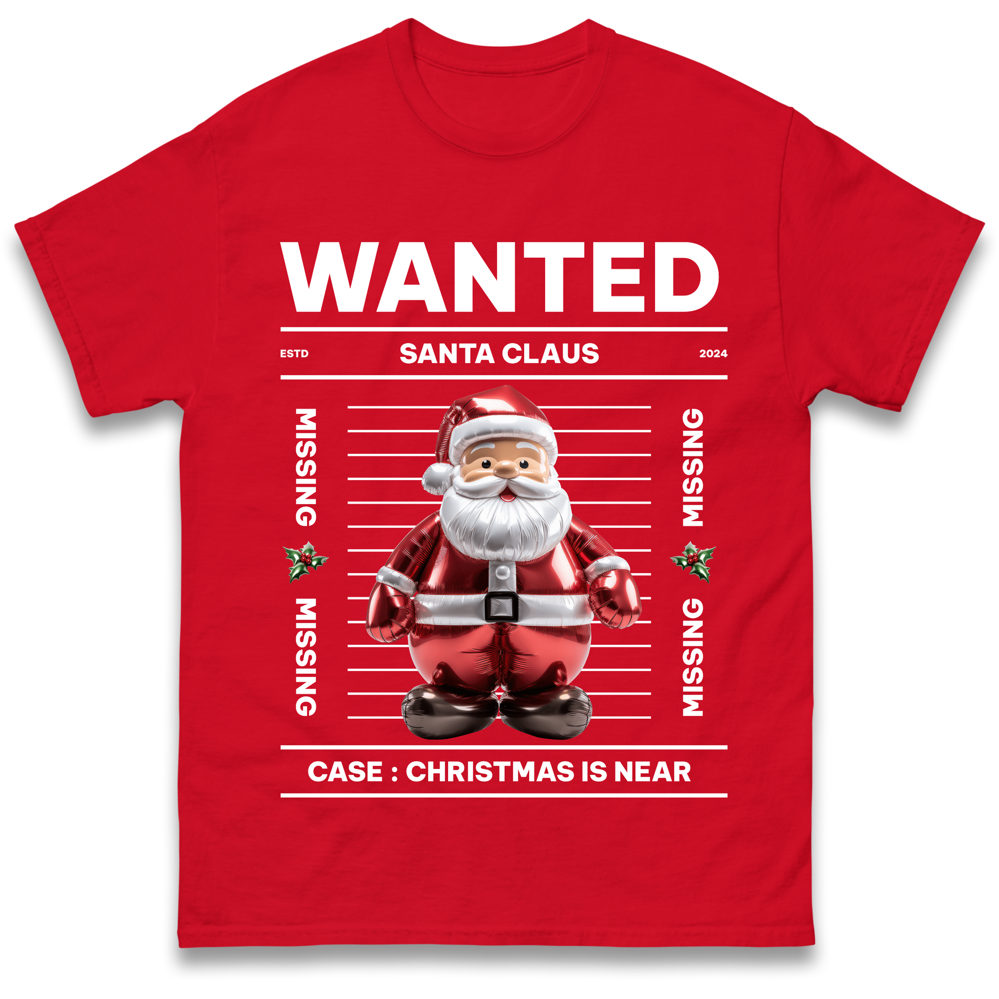 Wanted Santa Claus Christmas T Shirt