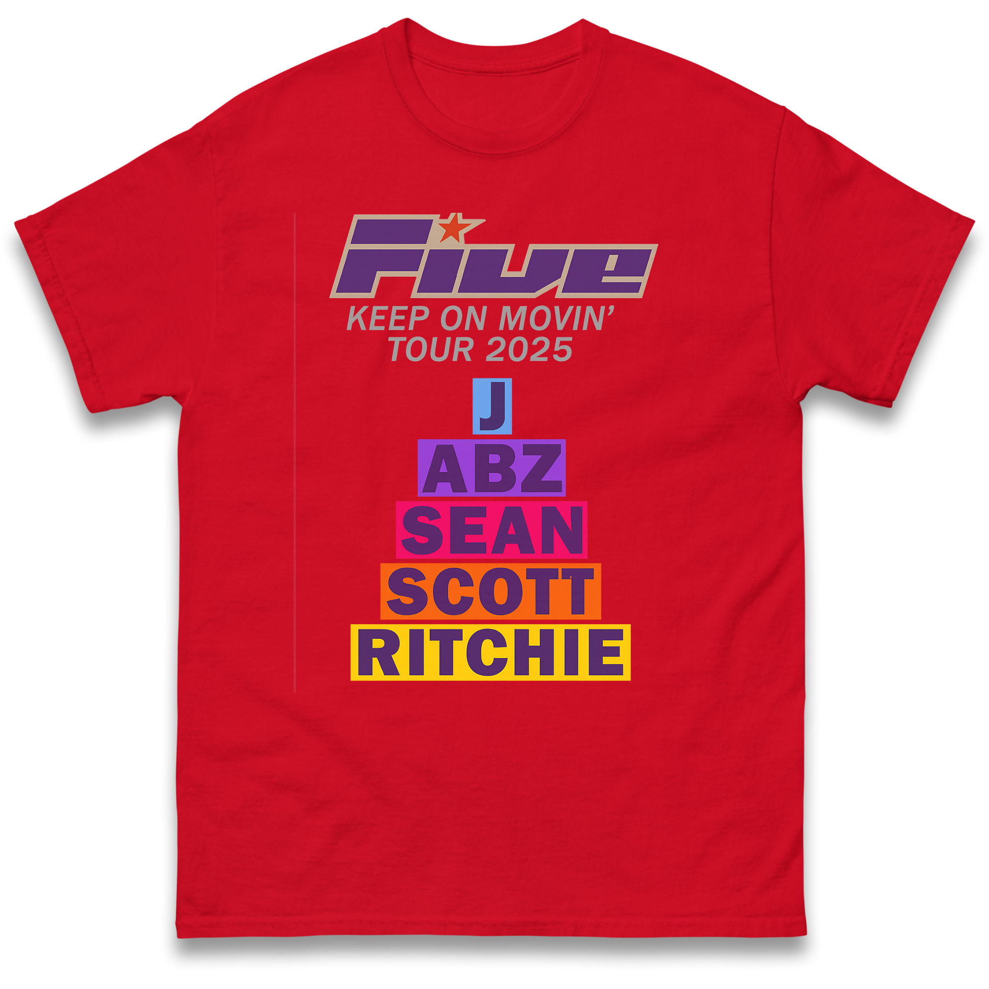 Five Keep On Movin' Tour 2025 T Shirt