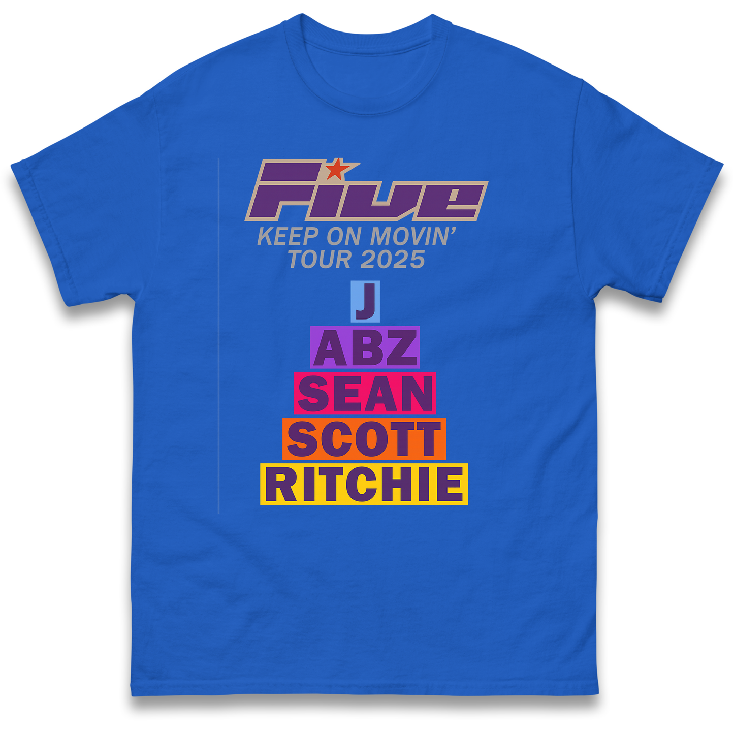 Five Keep On Movin' Tour 2025 T Shirt