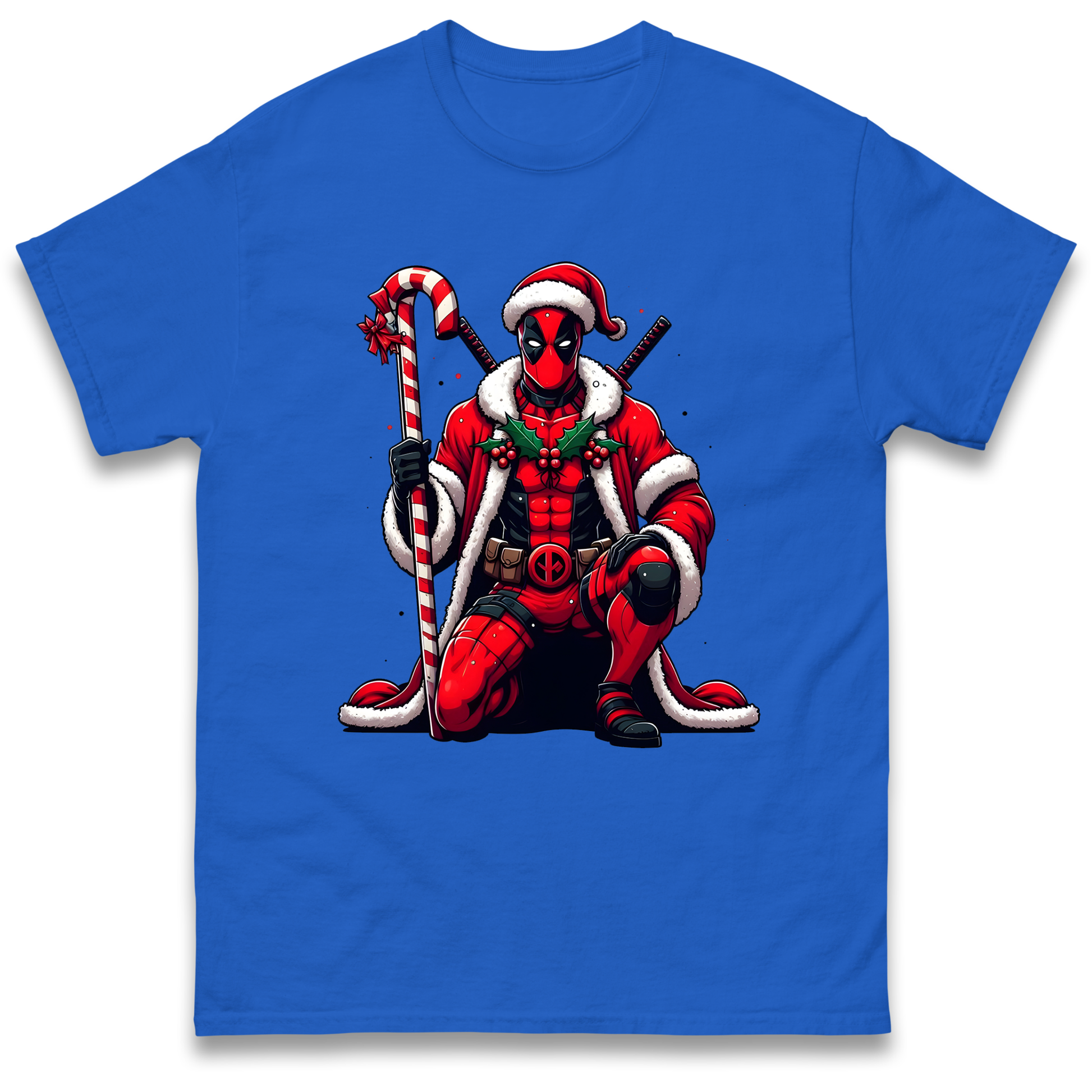DeadPool Candy Cane Santa T Shirt