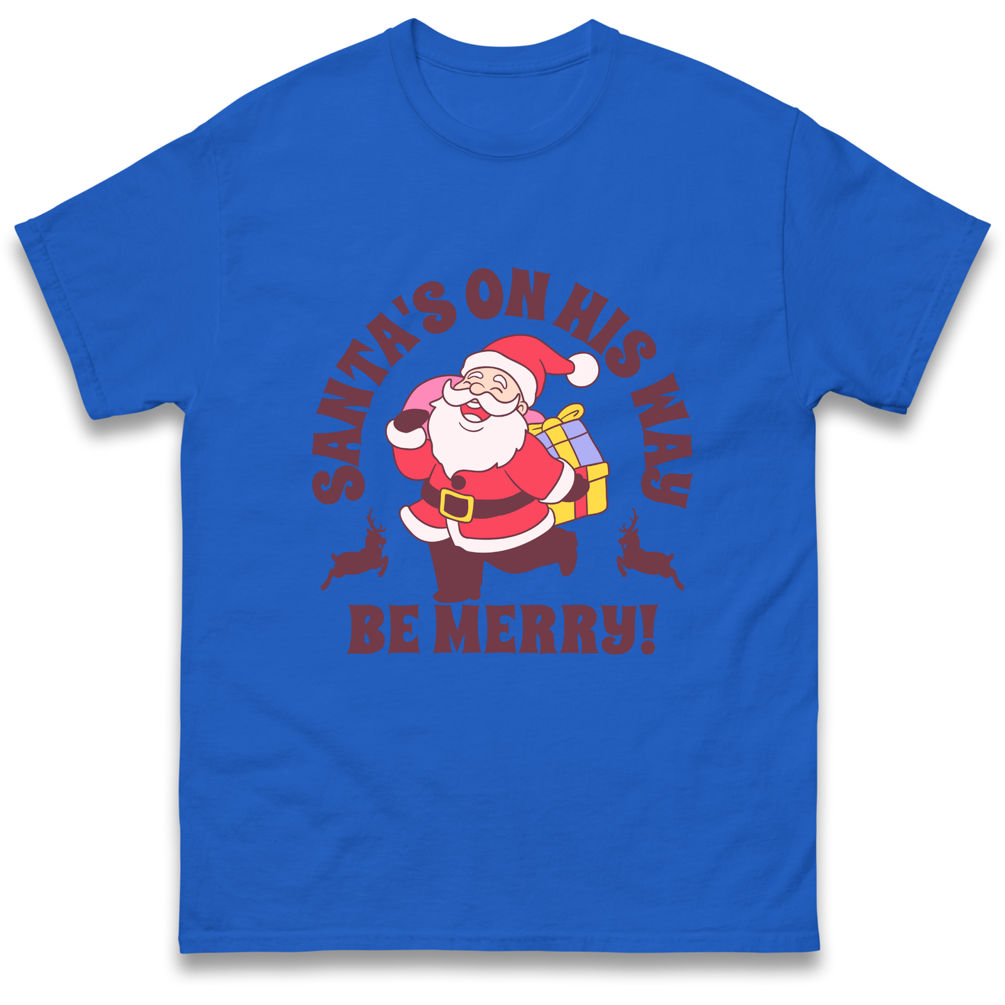 Santa's On His Way Christmas T Shirt