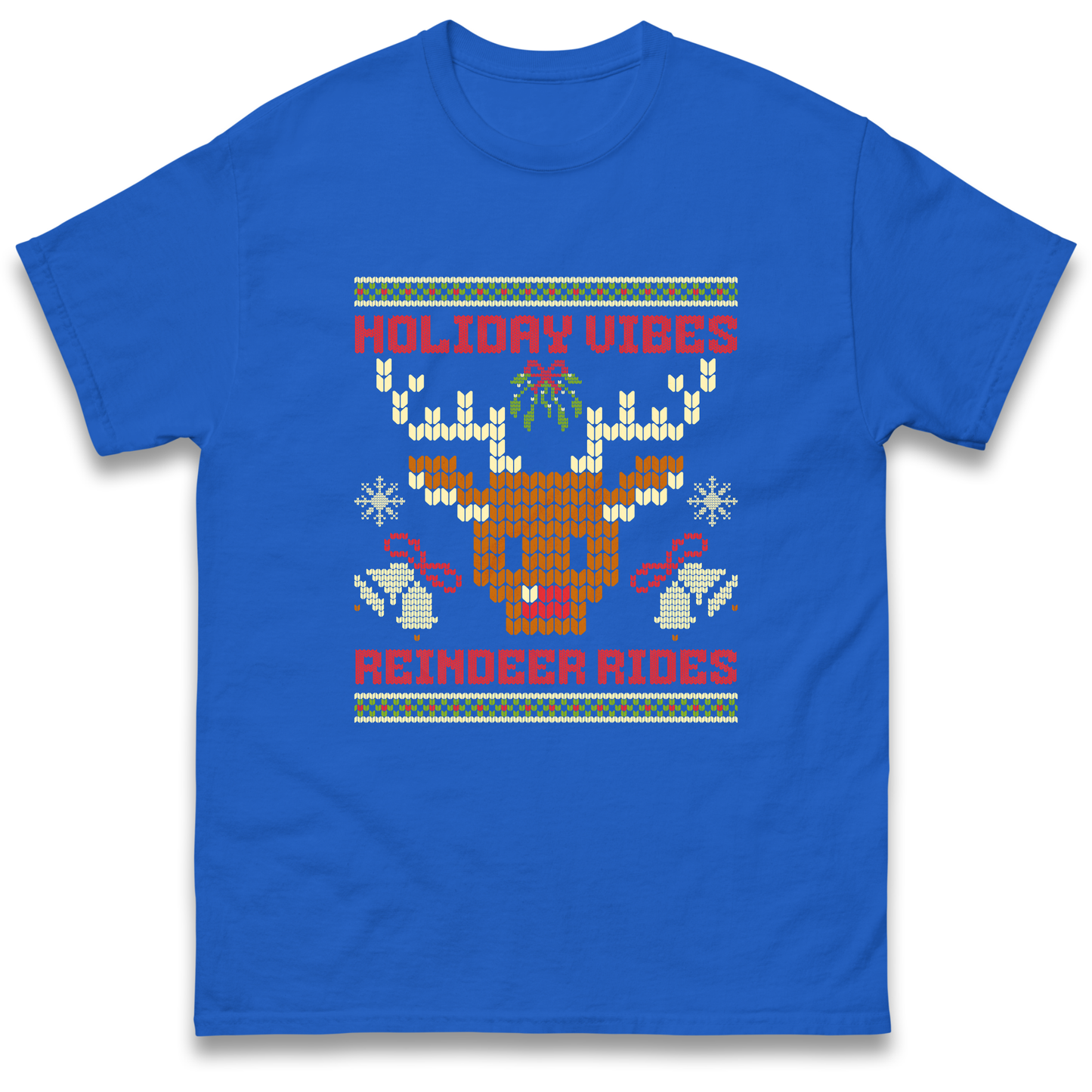Holiday Vibes Reindeer Rides Christmas T Shirt