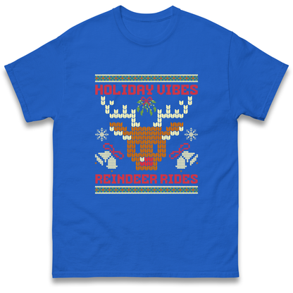 Holiday Vibes Reindeer Rides Christmas T Shirt