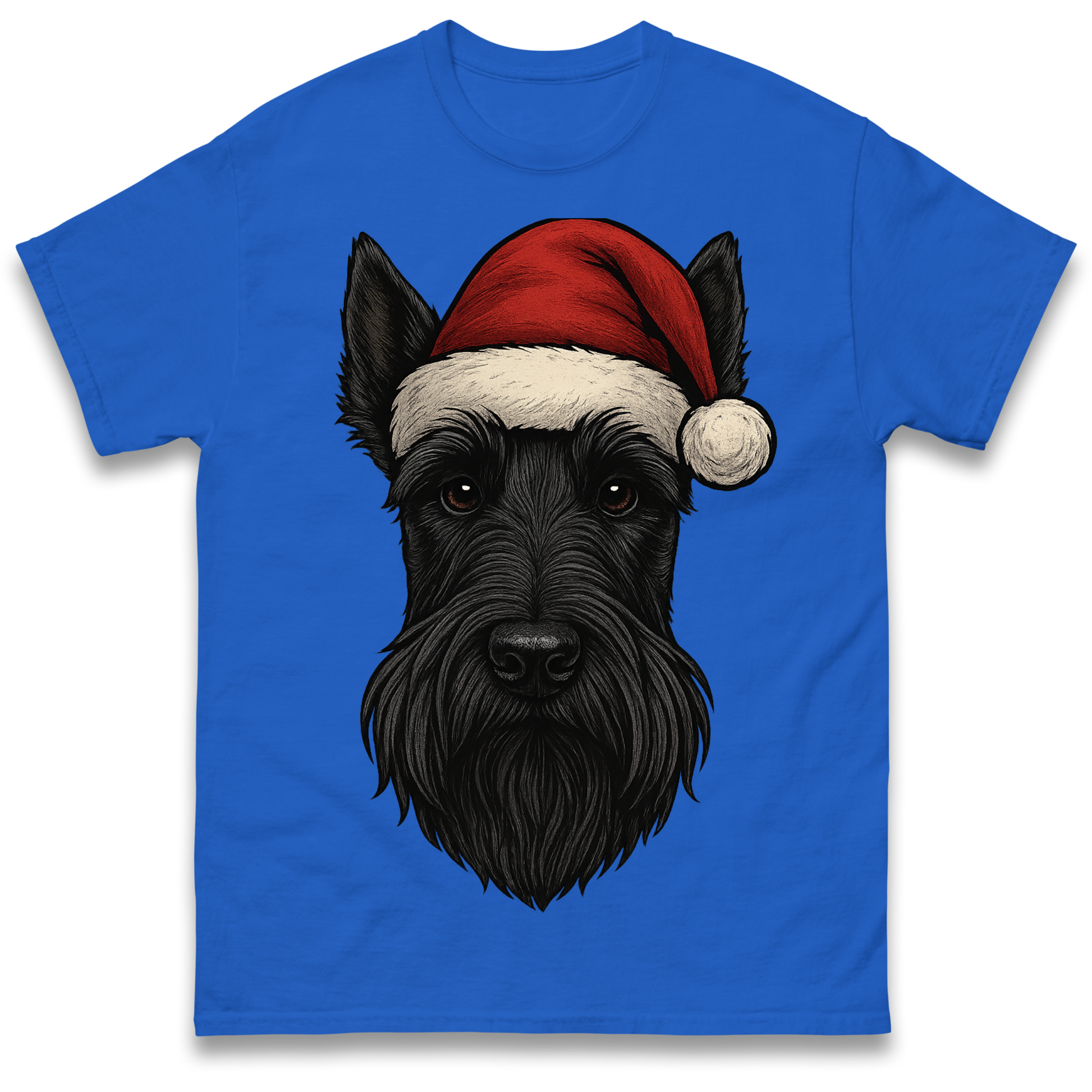 Scottish Terrier Face Christmas T Shirt