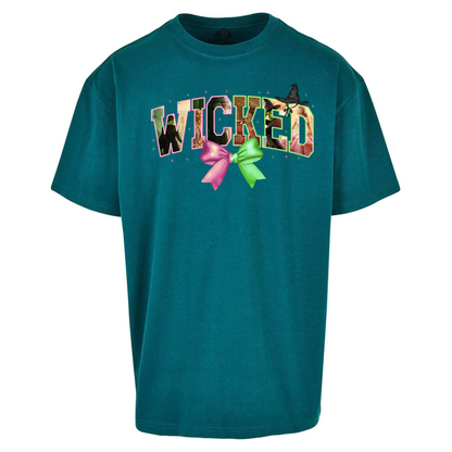 Wicked pink and green Bow Oversized T Shirt