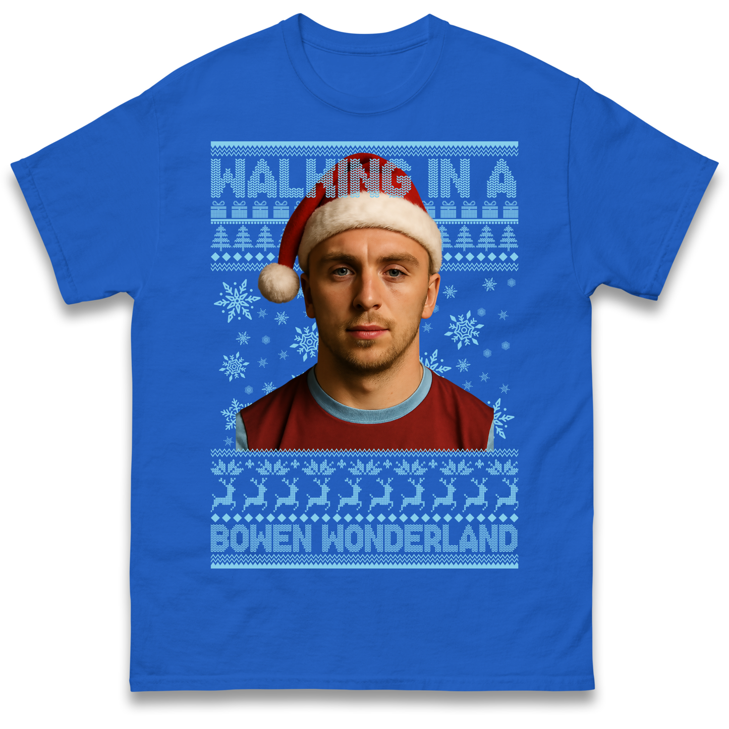 Jared Bowen walking in a Bowen Wonderland Christmas T Shirt