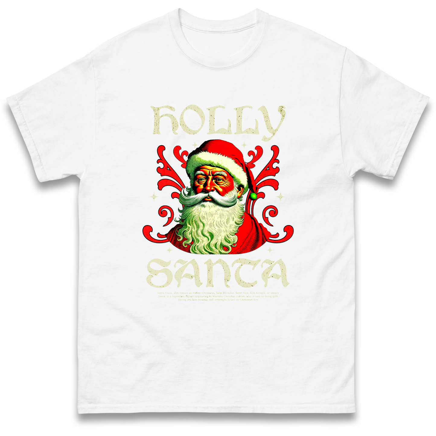 Holly Santa Christmas T Shirt