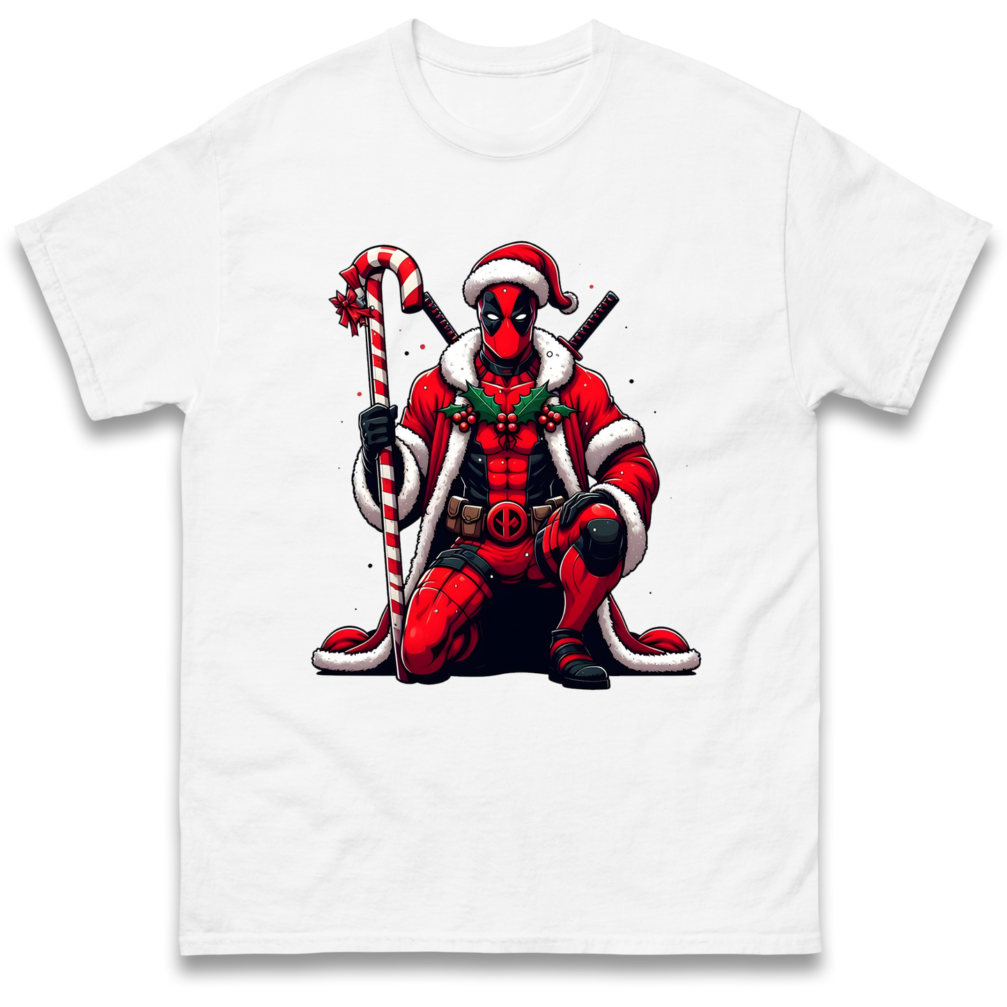DeadPool Candy Cane Santa T Shirt