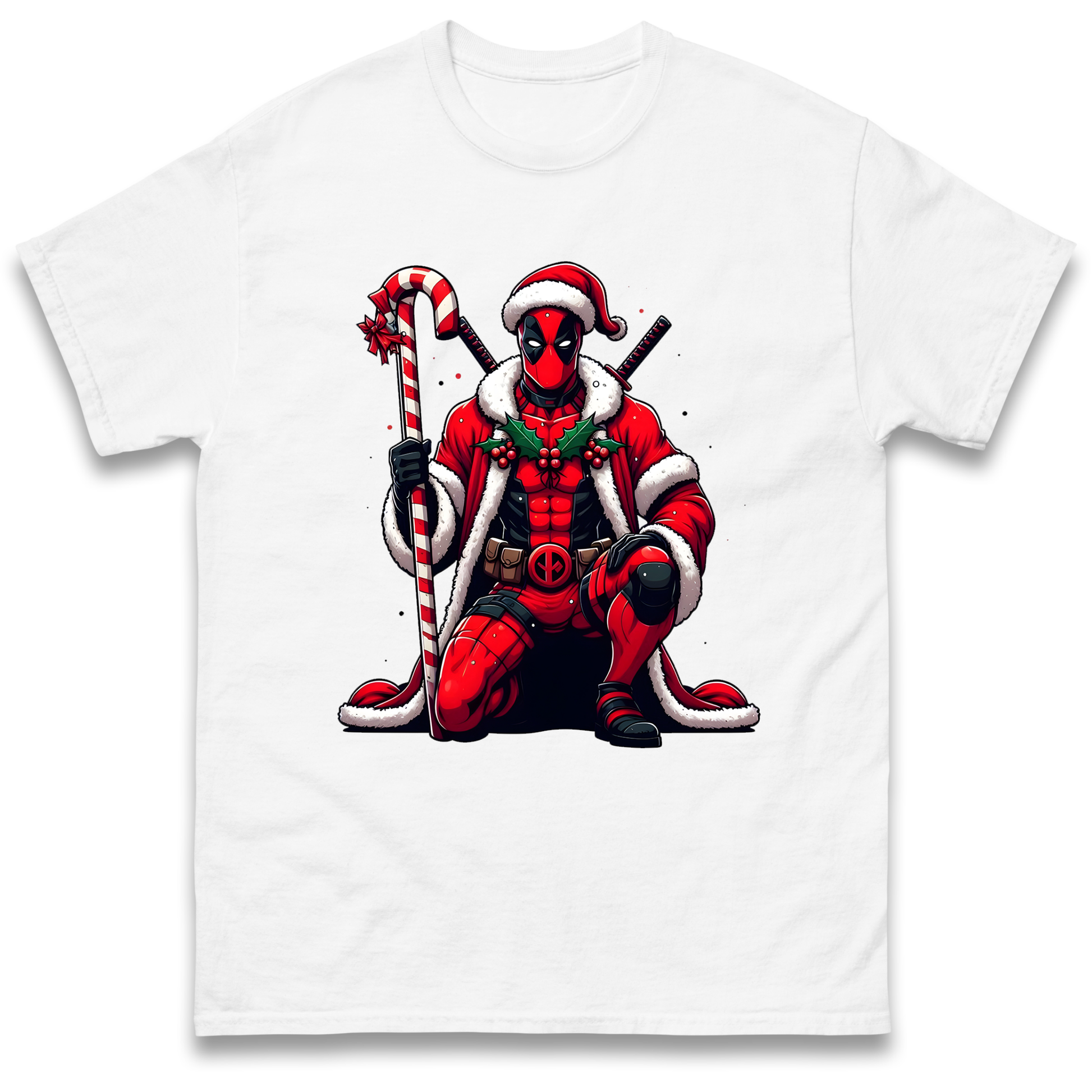 DeadPool Candy Cane Santa T Shirt
