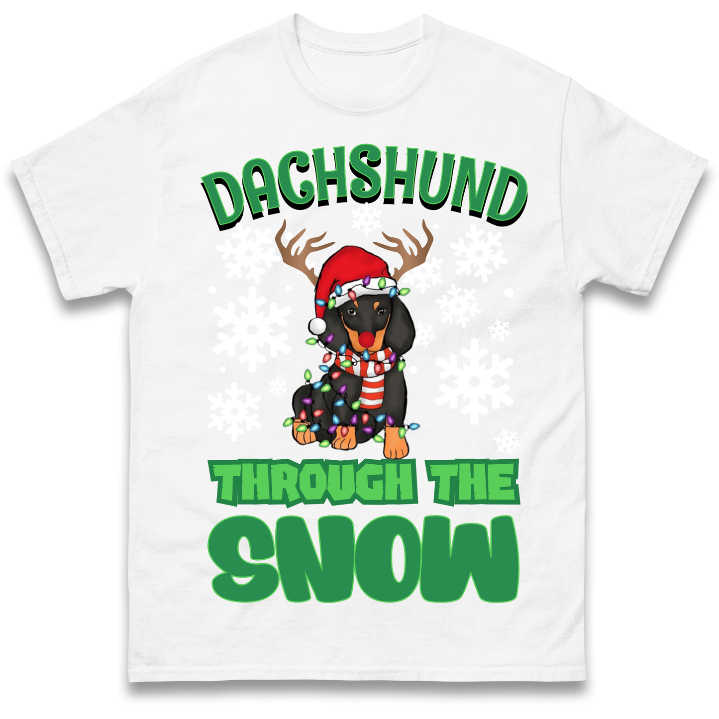 Dachshund Through The Snow Christmas T Shirt