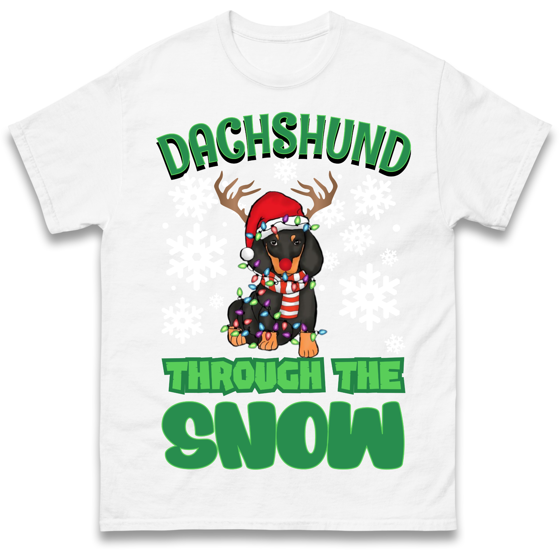 Dachshund Through The Snow Christmas T Shirt