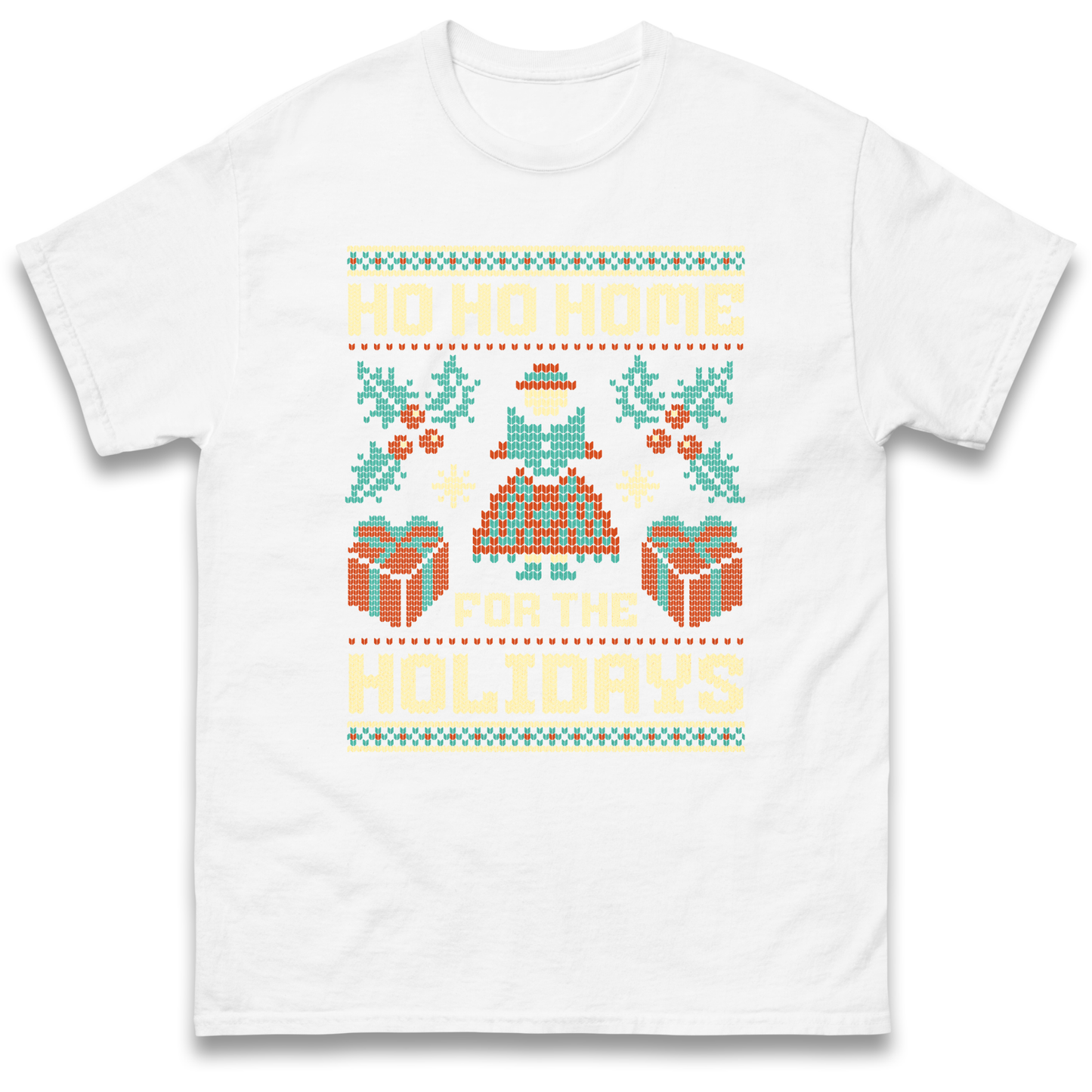 HO HO Home For the Holidays Christmas T Shirt