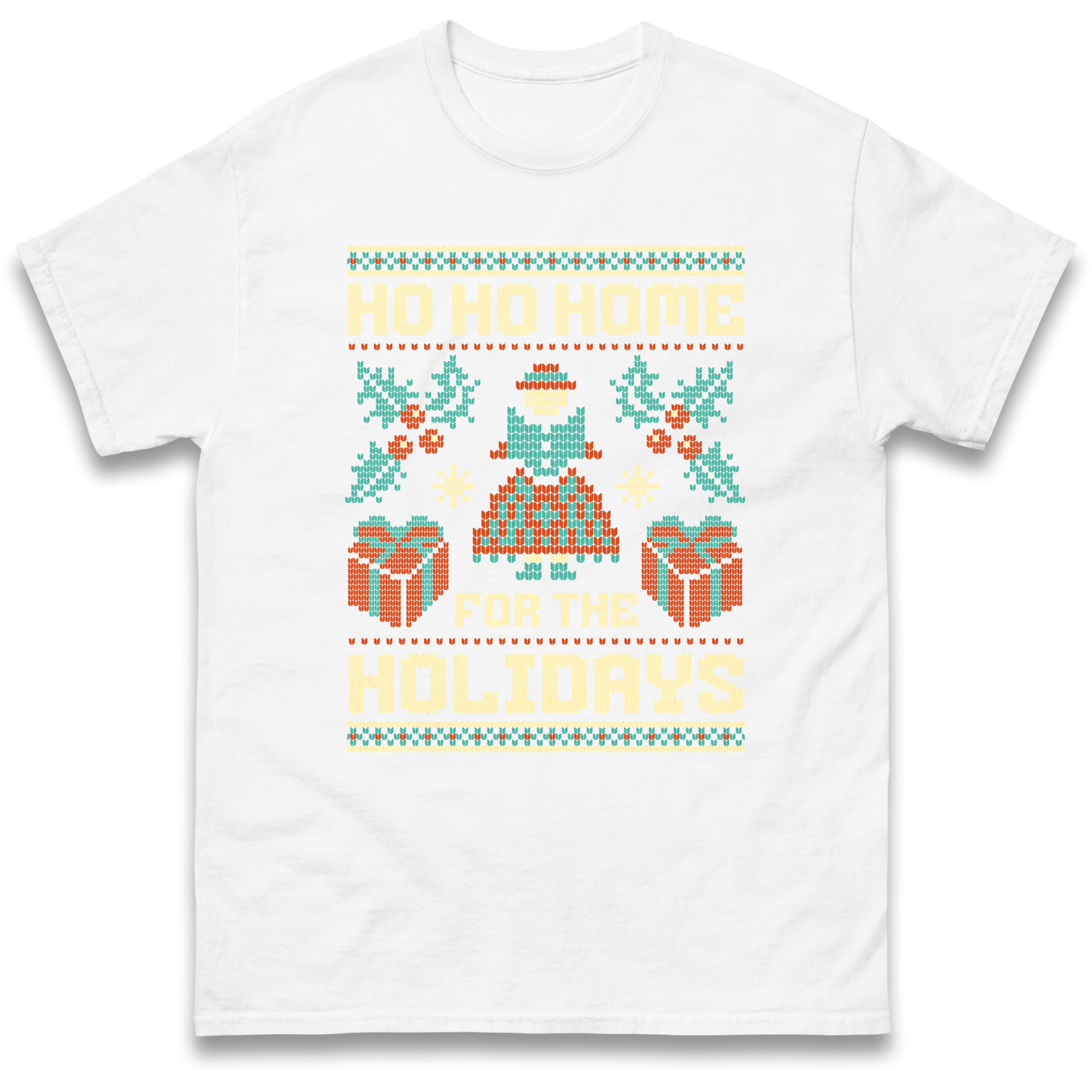 HO HO Home For the Holidays Christmas T Shirt