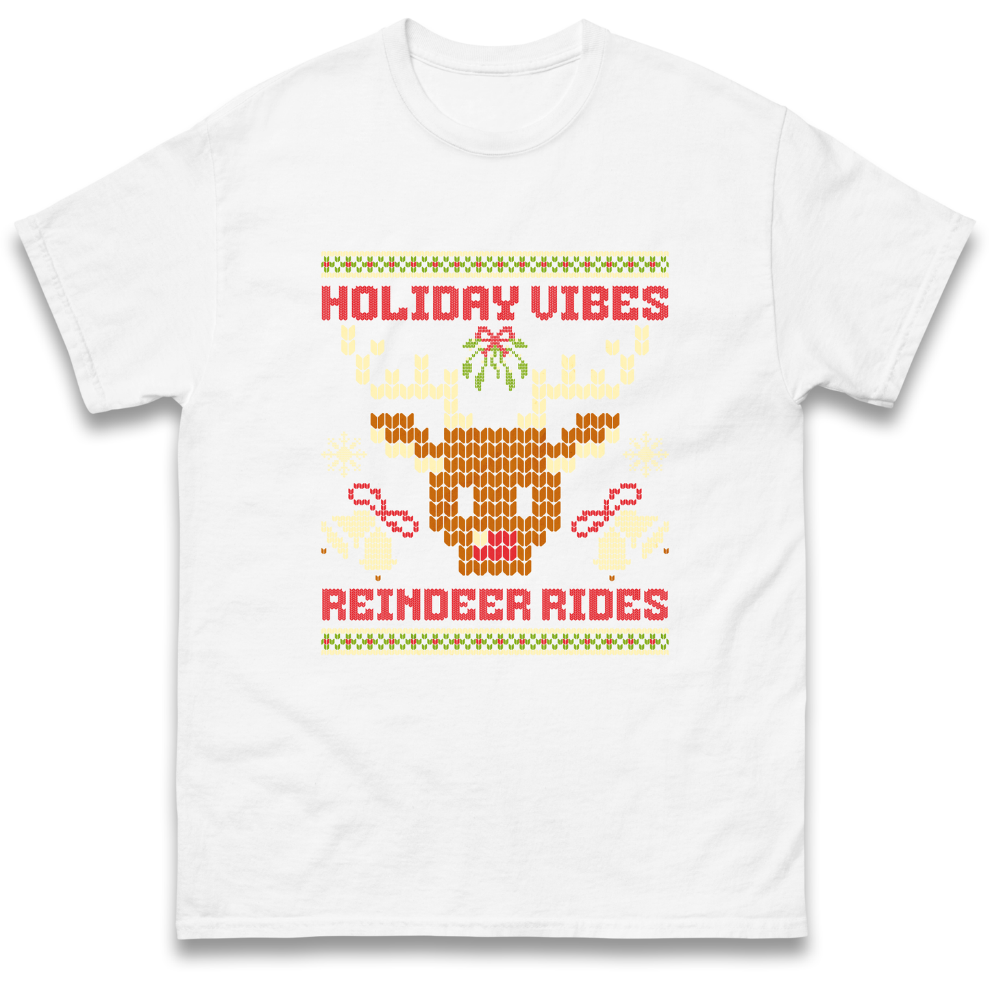 Holiday Vibes Reindeer Rides Christmas T Shirt