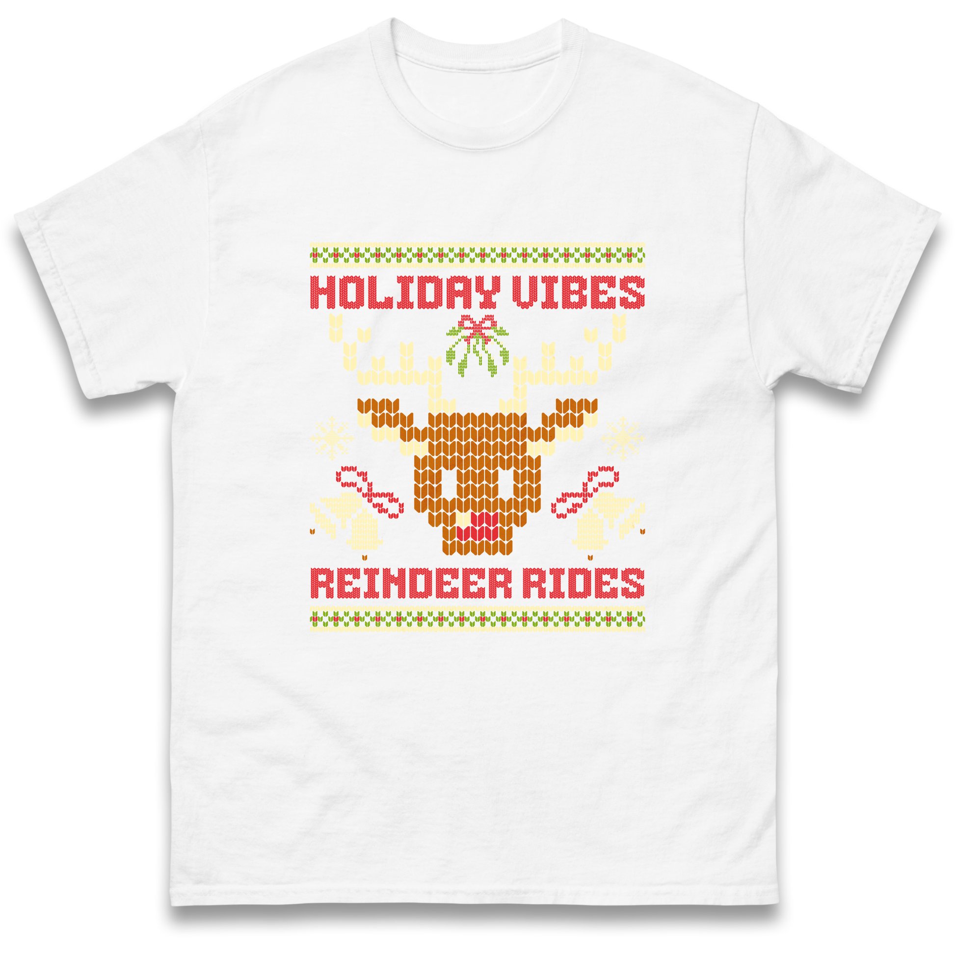 Holiday Vibes Reindeer Rides Christmas T Shirt