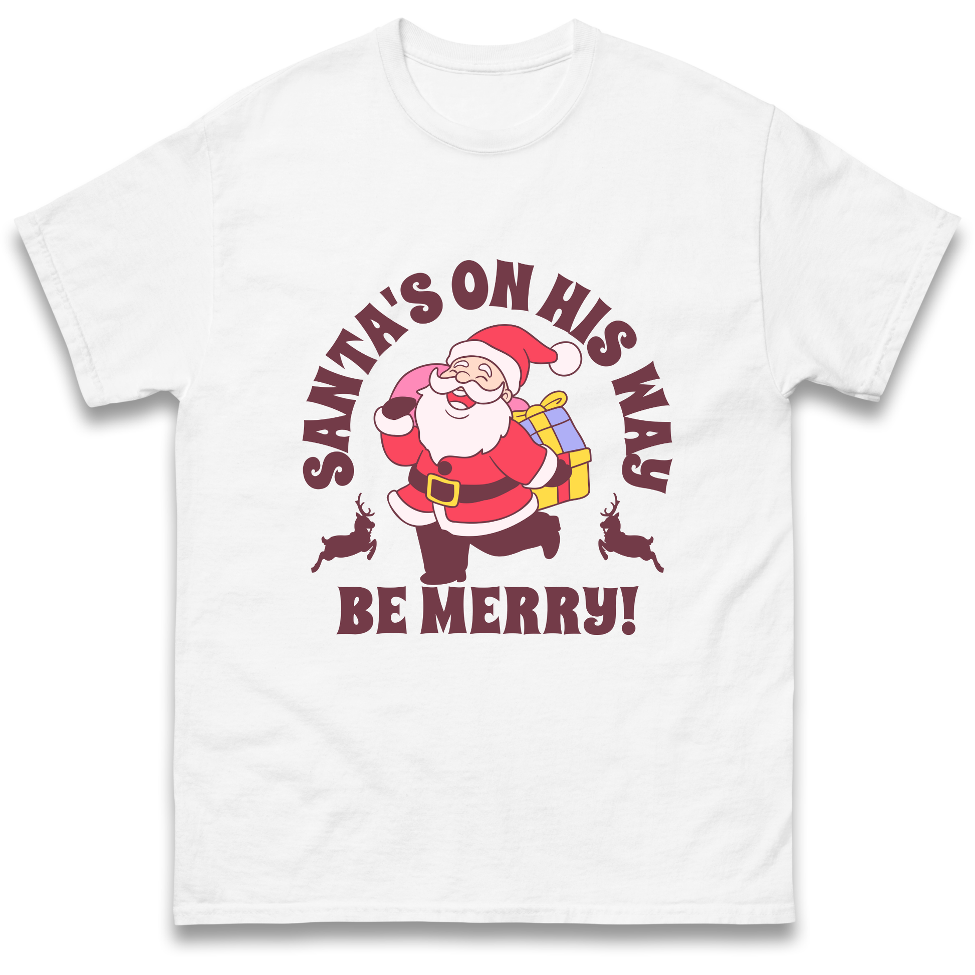 Santa's On His Way Christmas T Shirt