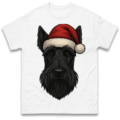 Scottish Terrier Face Christmas T Shirt