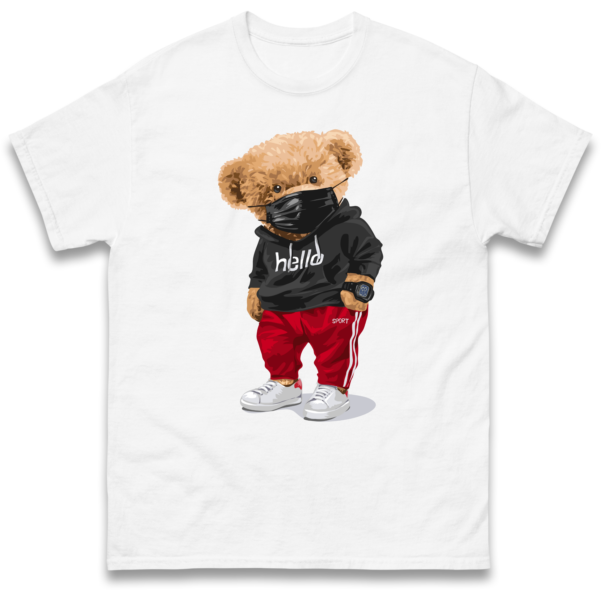 Teddy Bear Hello Streetwear T Shirt