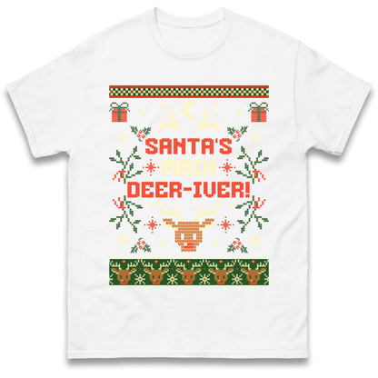 Santas Main Deer iver Christmas T Shirt