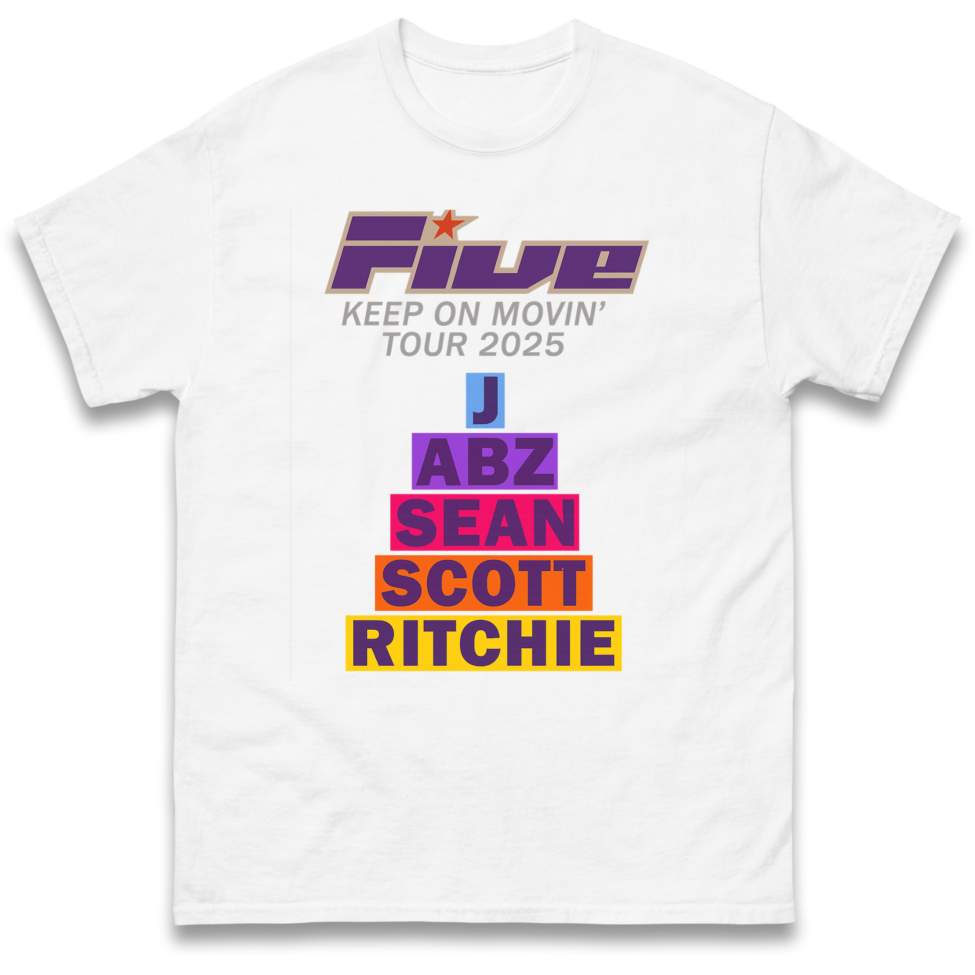 Five Keep On Movin' Tour 2025 T Shirt