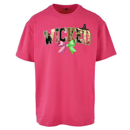 Wicked pink and green Bow Oversized T Shirt