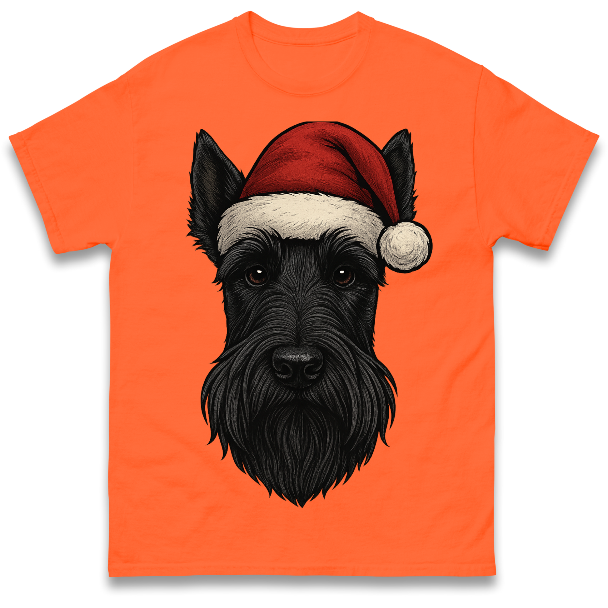 Scottish Terrier Face Christmas T Shirt