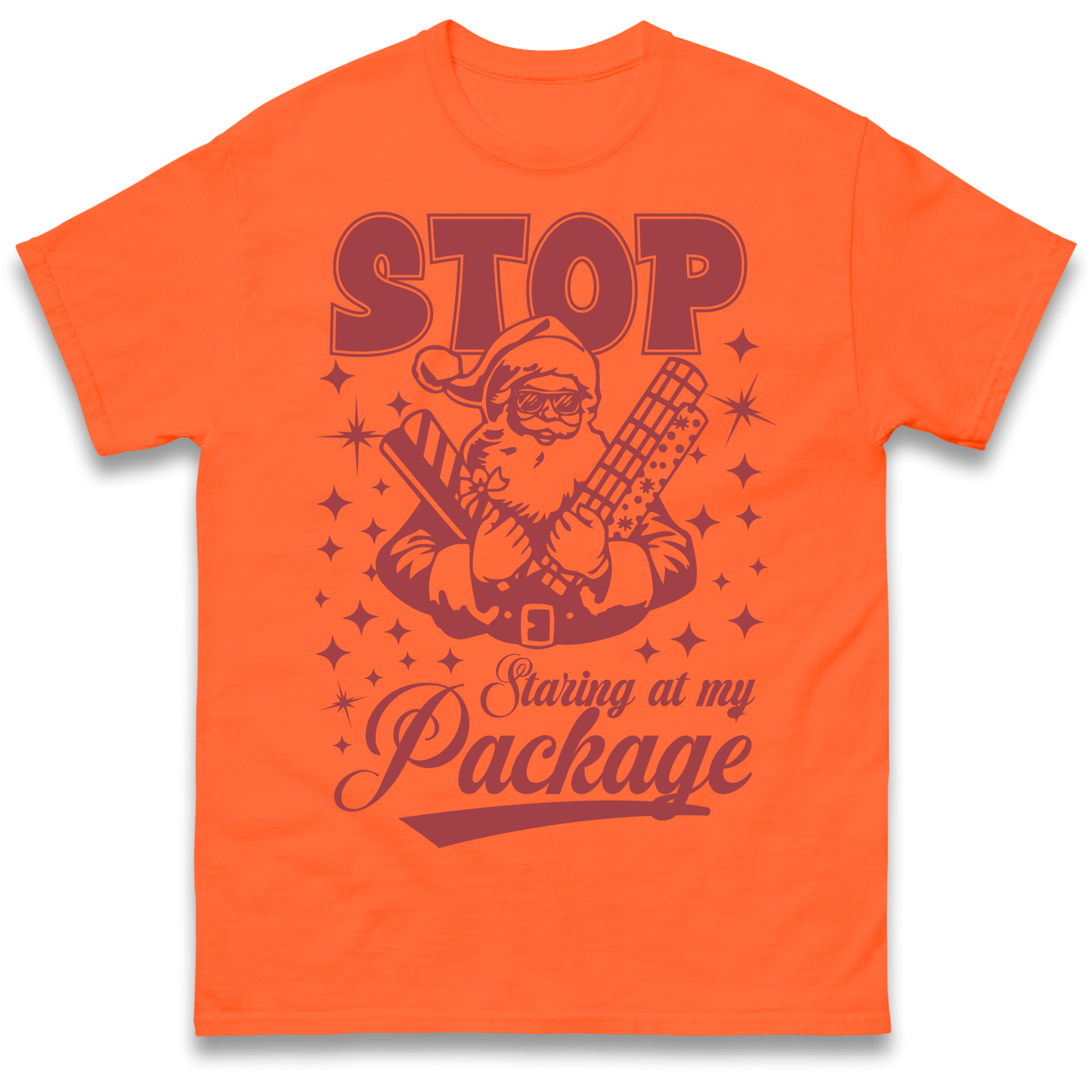 Stop Staring at My Package Christmas T Shirt
