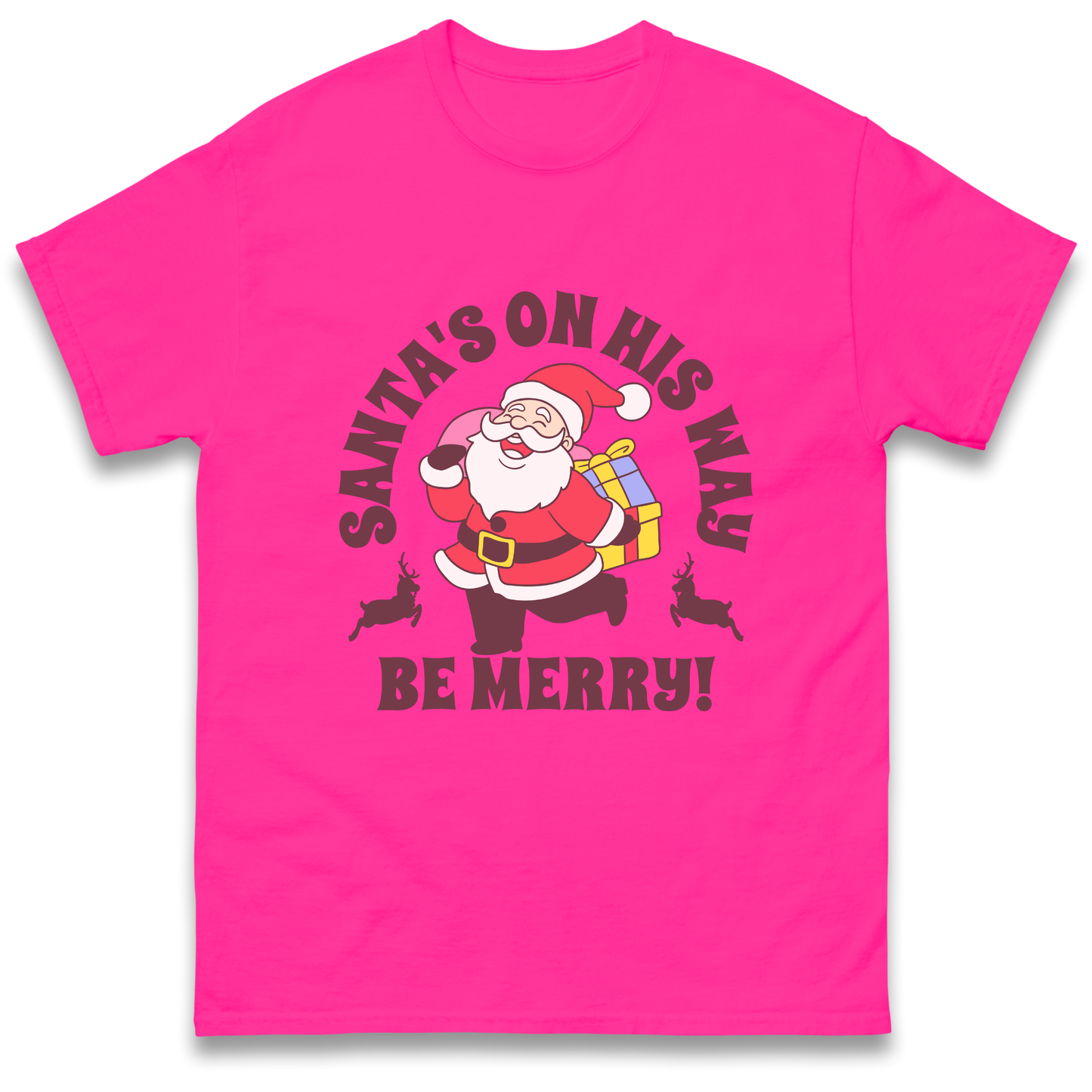 Santa's On His Way Christmas T Shirt