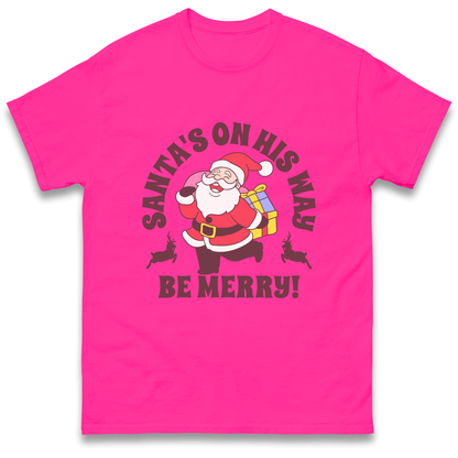 Santa's On His Way Christmas T Shirt