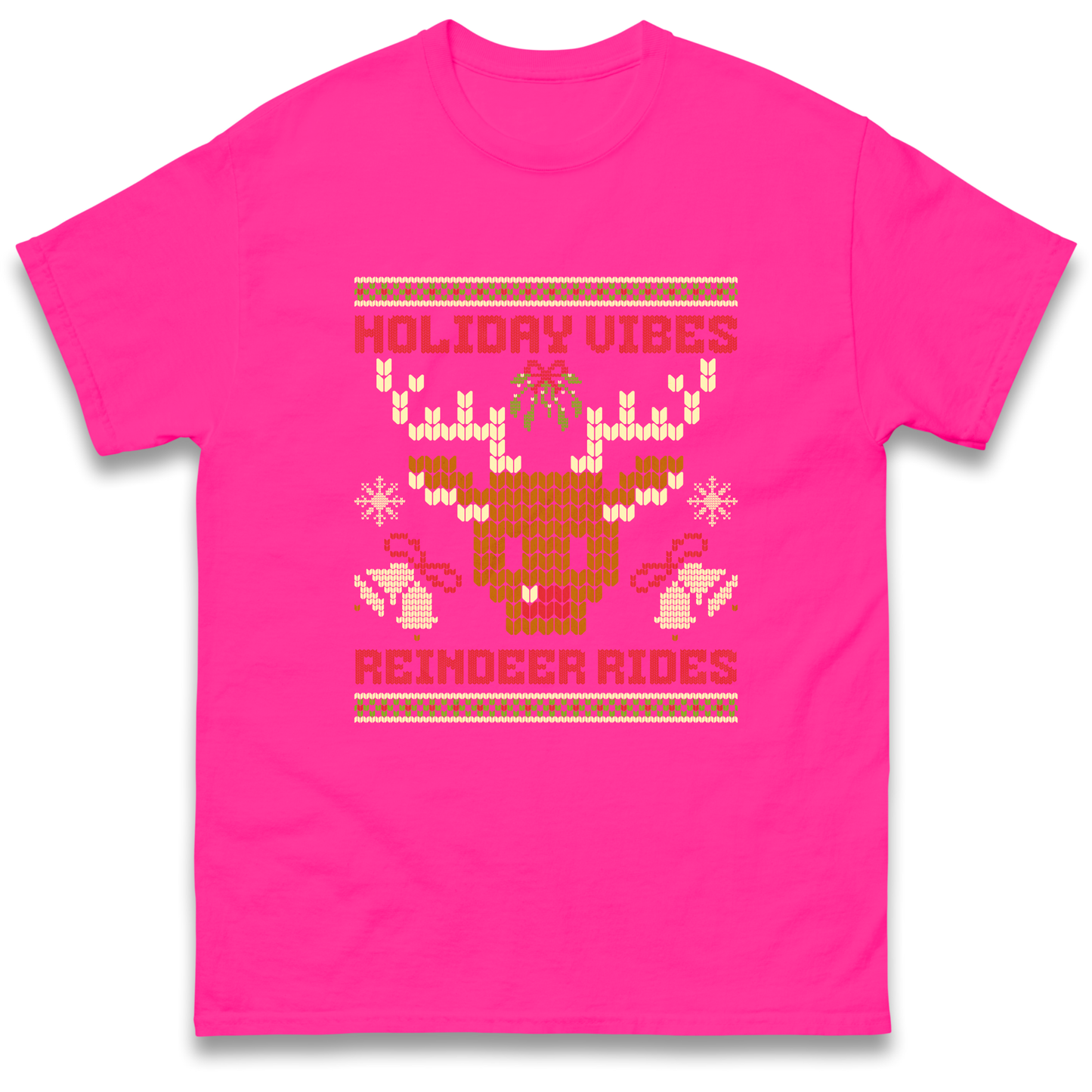 Holiday Vibes Reindeer Rides Christmas T Shirt
