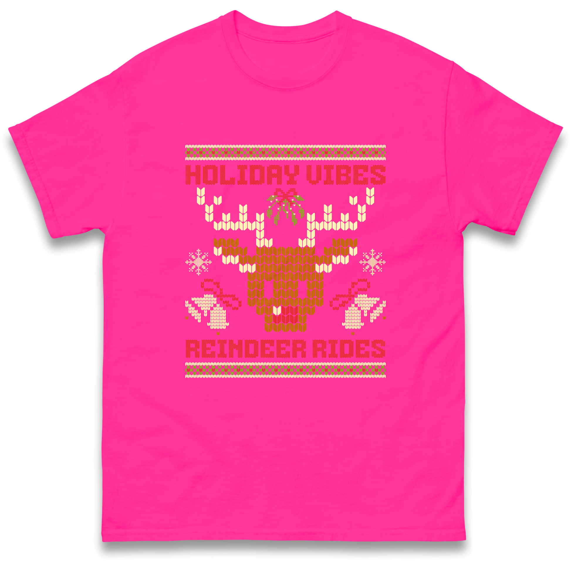 Holiday Vibes Reindeer Rides Christmas T Shirt
