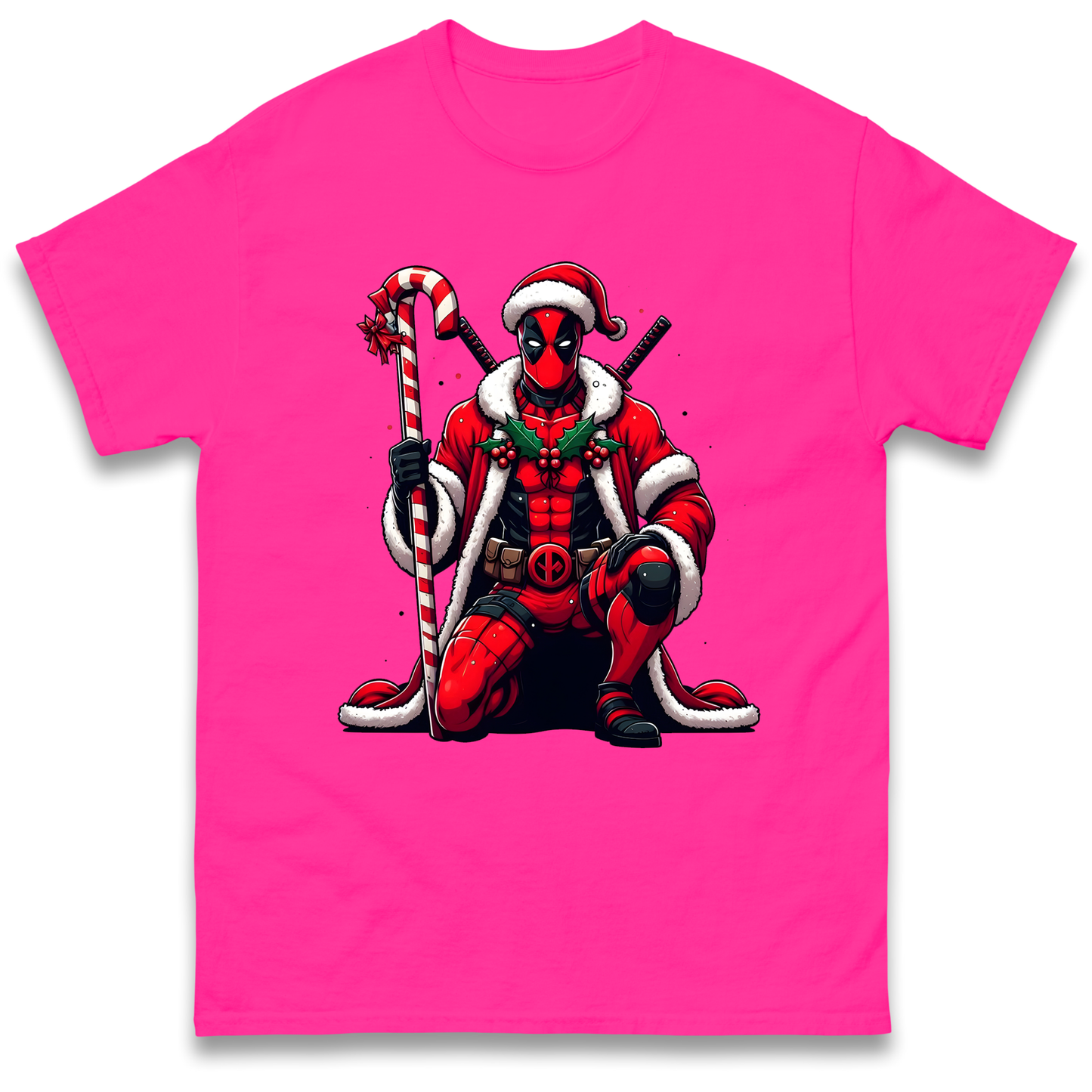 DeadPool Candy Cane Santa T Shirt