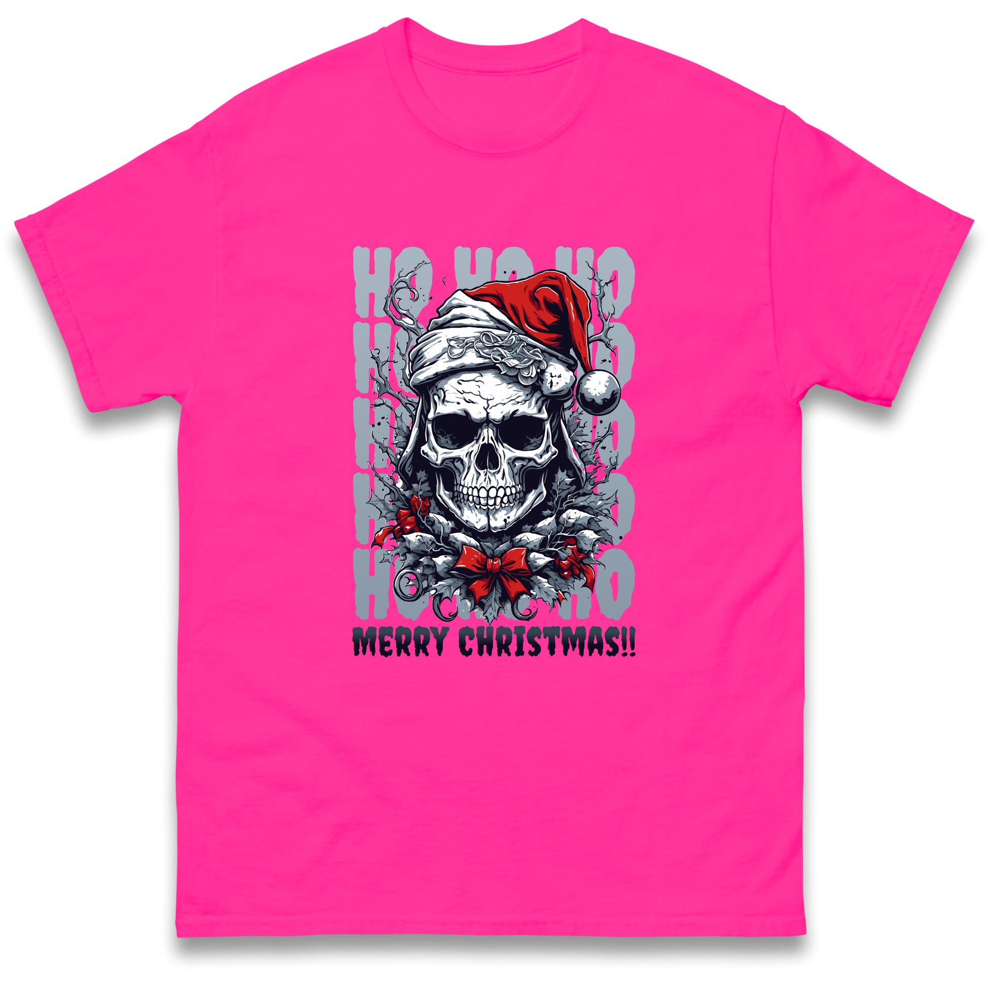 HO HO HO Santa Skelington Christmas T Shirt