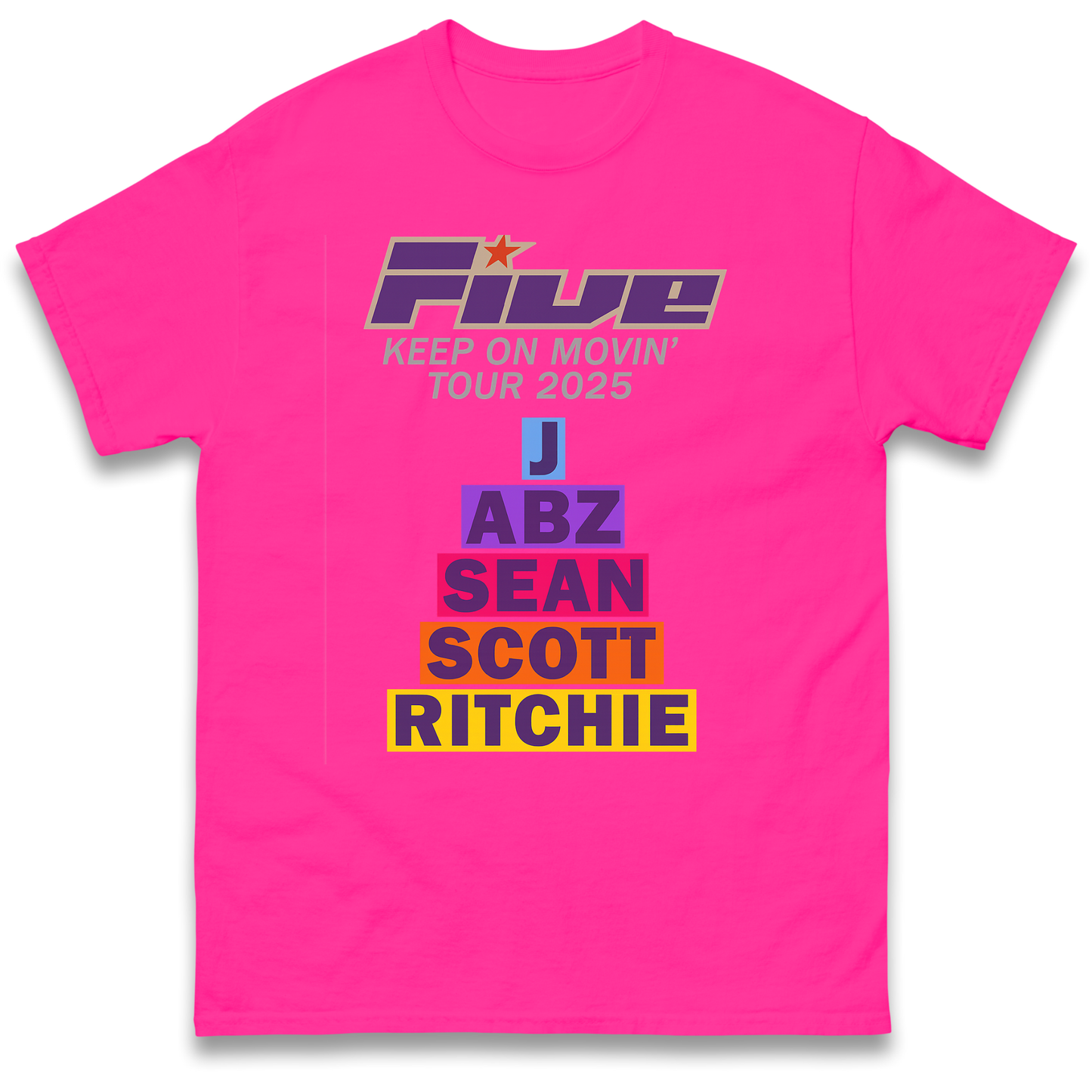 Five Keep On Movin' Tour 2025 T Shirt