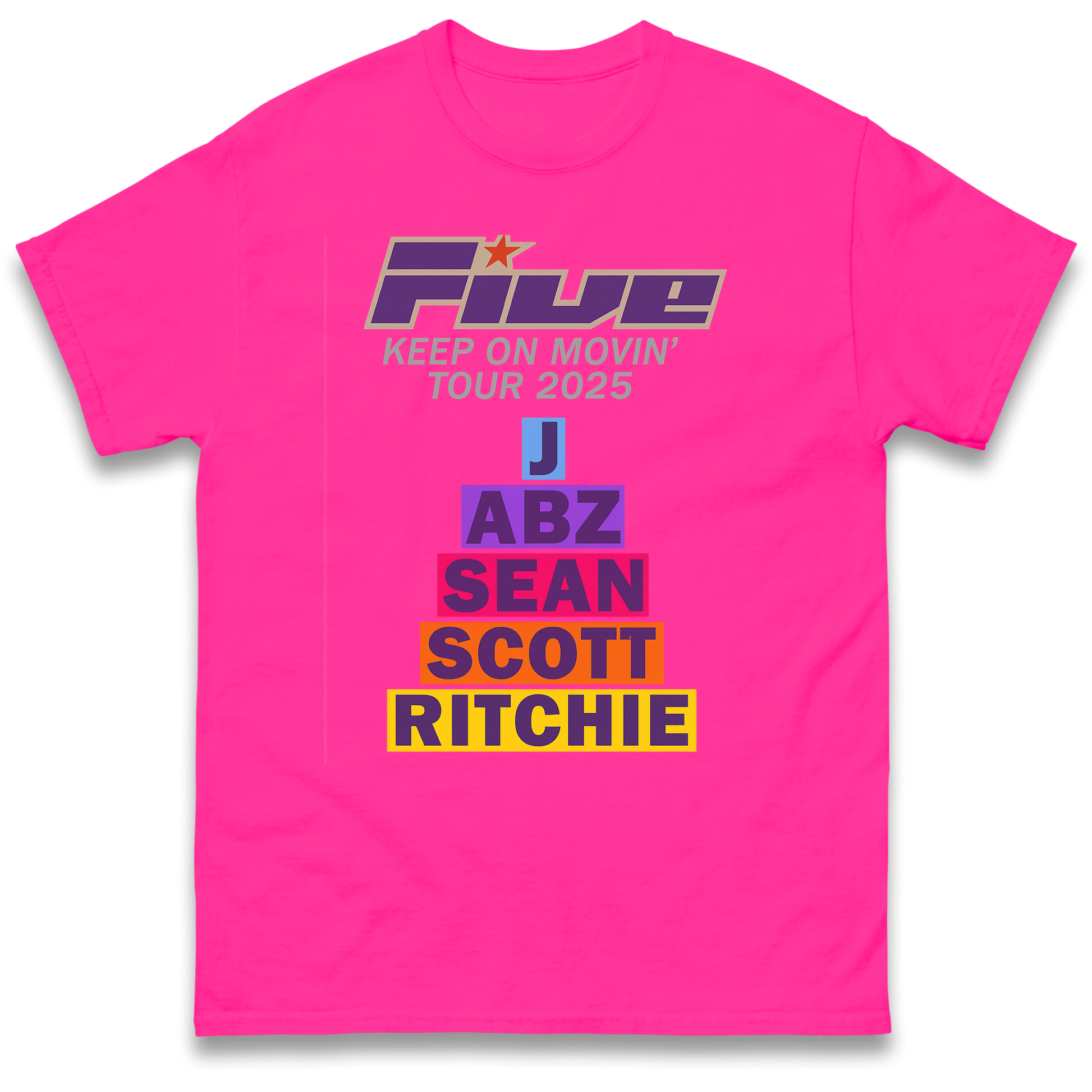 Five Keep On Movin' Tour 2025 T Shirt