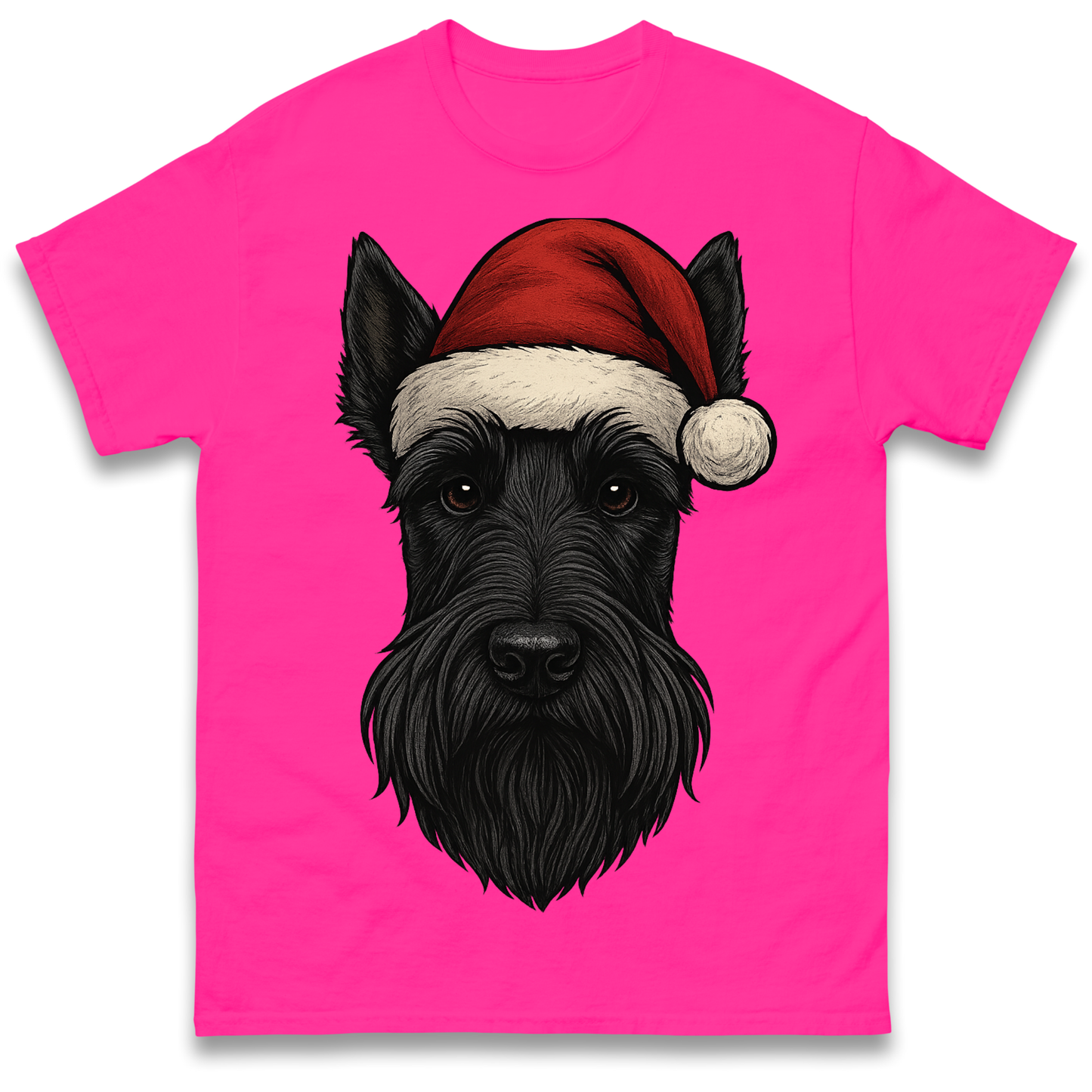 Scottish Terrier Face Christmas T Shirt