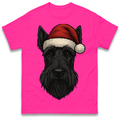 Scottish Terrier Face Christmas T Shirt