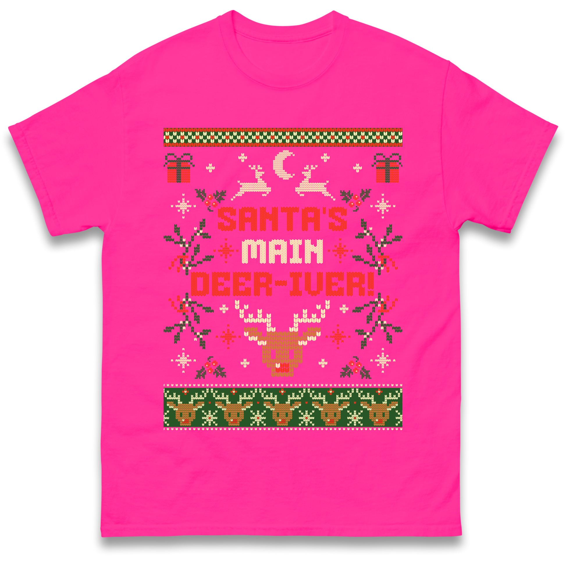 Santas Main Deer iver Christmas T Shirt