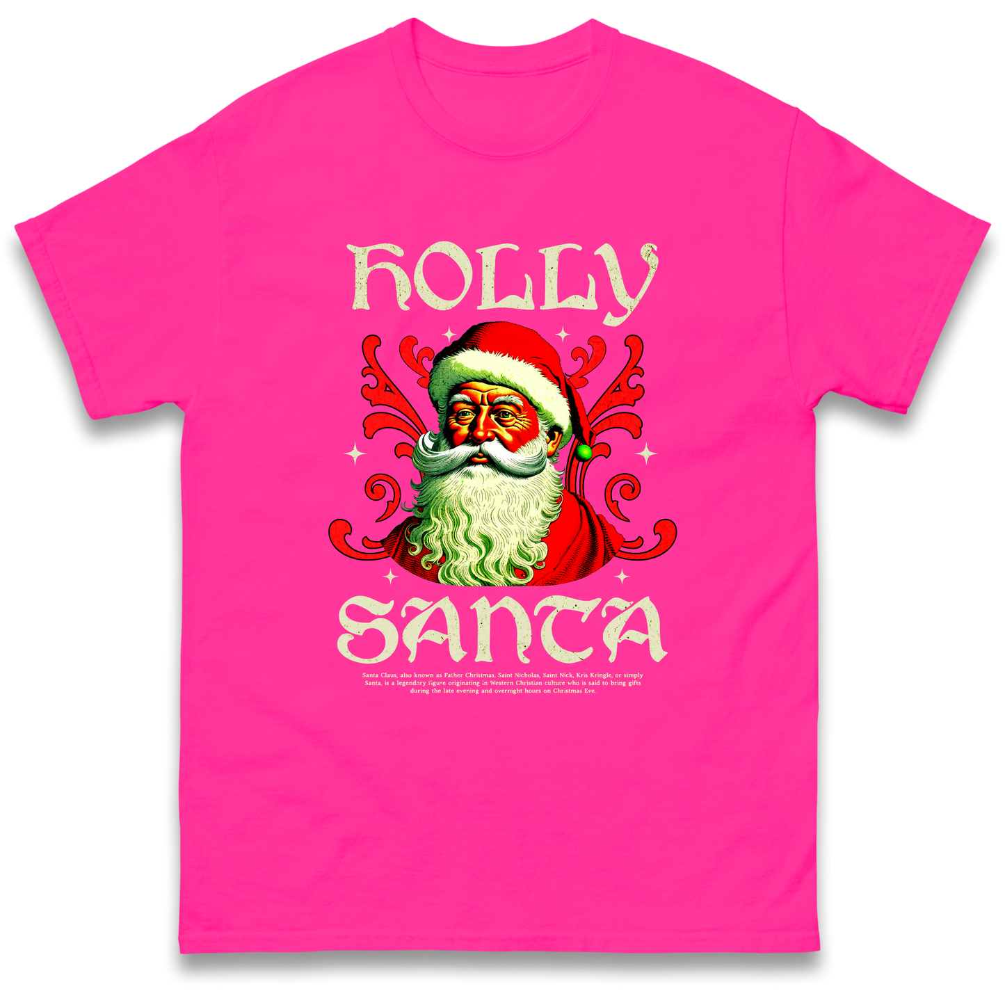 Holly Santa Christmas T Shirt