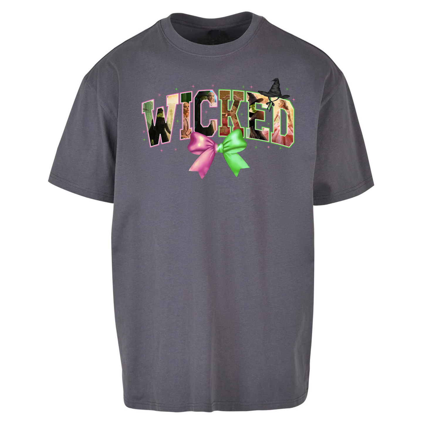 Wicked pink and green Bow Oversized T Shirt