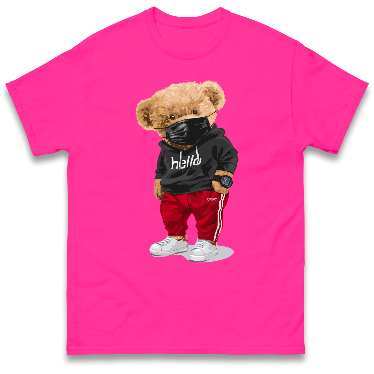Teddy Bear Hello Streetwear T Shirt